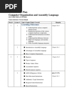 Lecture Wise Plan 2-V Computer Organization and Assembly Language III