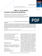 The Rough Guide To Systematic Reviews and Meta-Analyses: Review Article