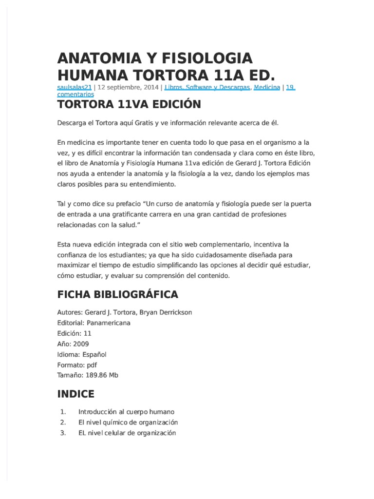 Anatomia Y Fisiologia Humana Tortora 11a Eddocx Pdf Pdf Anatomía