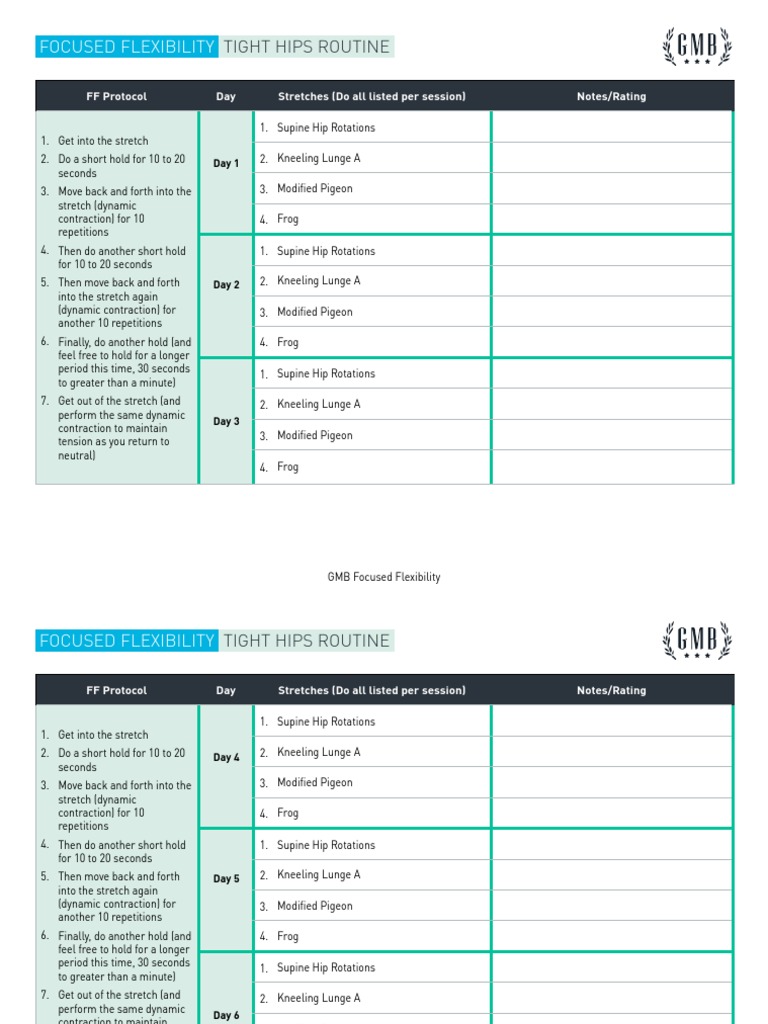 Tight Hips Routine: Focused Flexibility | PDF | Musculoskeletal System ...