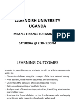Cavendish University Uganda: Mba715 Finance For Managers SATURDAY at 2:30-5:30PM