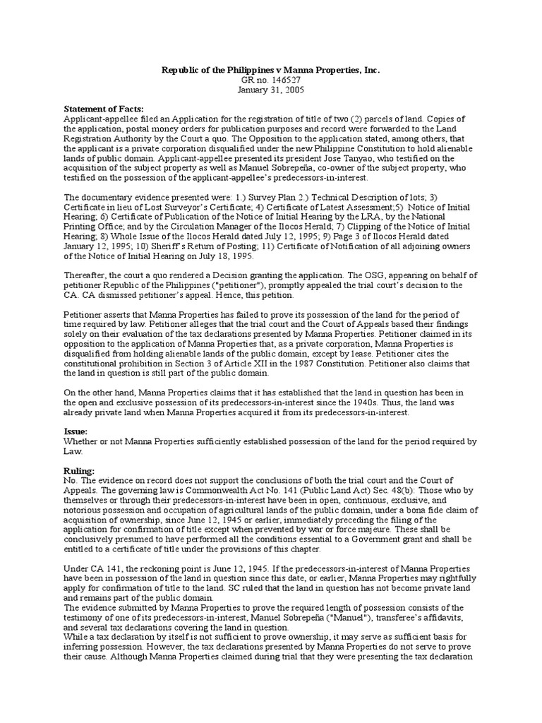 Cases PDF Possession (Law) Adverse Possession