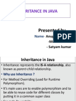 Inheritance in Java: Anup Naskar - Md. Ashif Alam - Satyam Kumar