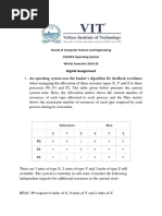 Digital Assignment: School of Computer Science and Engineering CSE2005 Operating System Winter Semester 2019-20