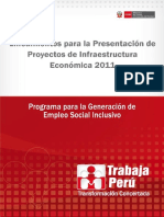 1 - Lineamientos para Presentación de Proyectos de Infraestructura Económica 2011