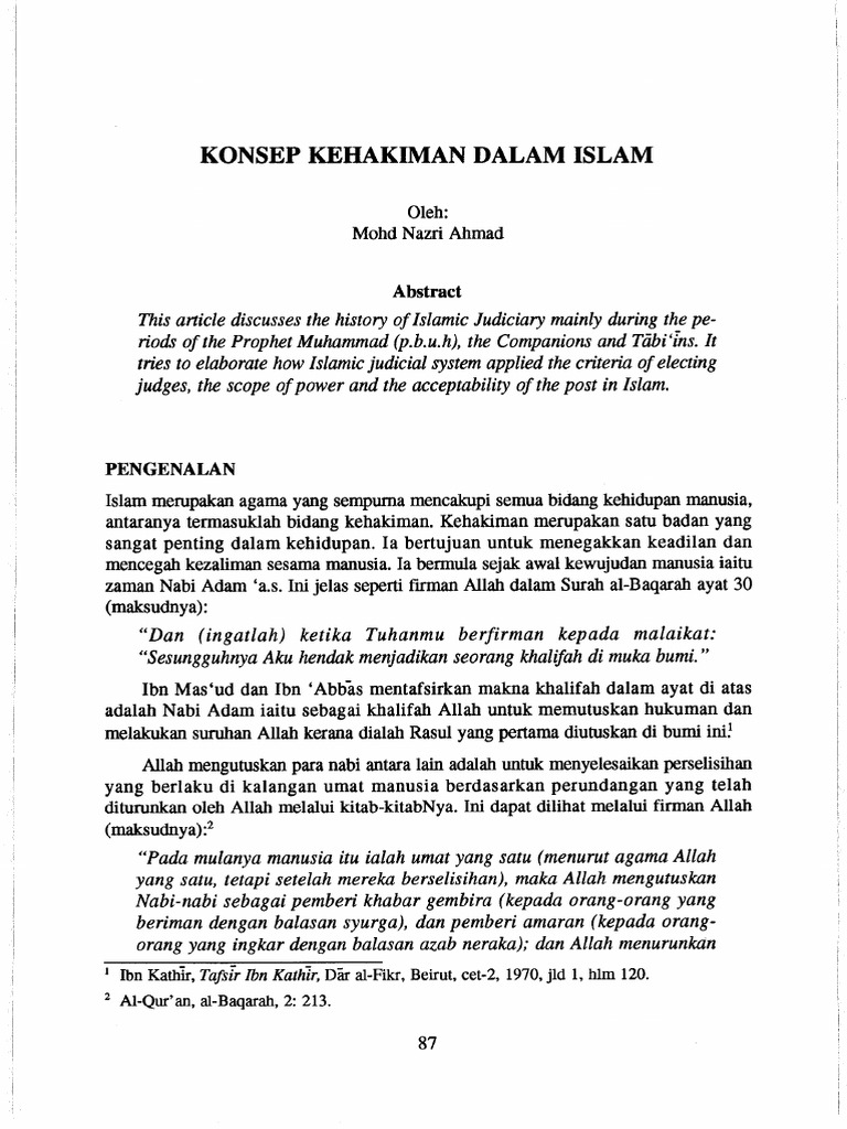 Konsep Kehakiman Dalam Islam Oleh Mohd Nazri Ahmad Pdf