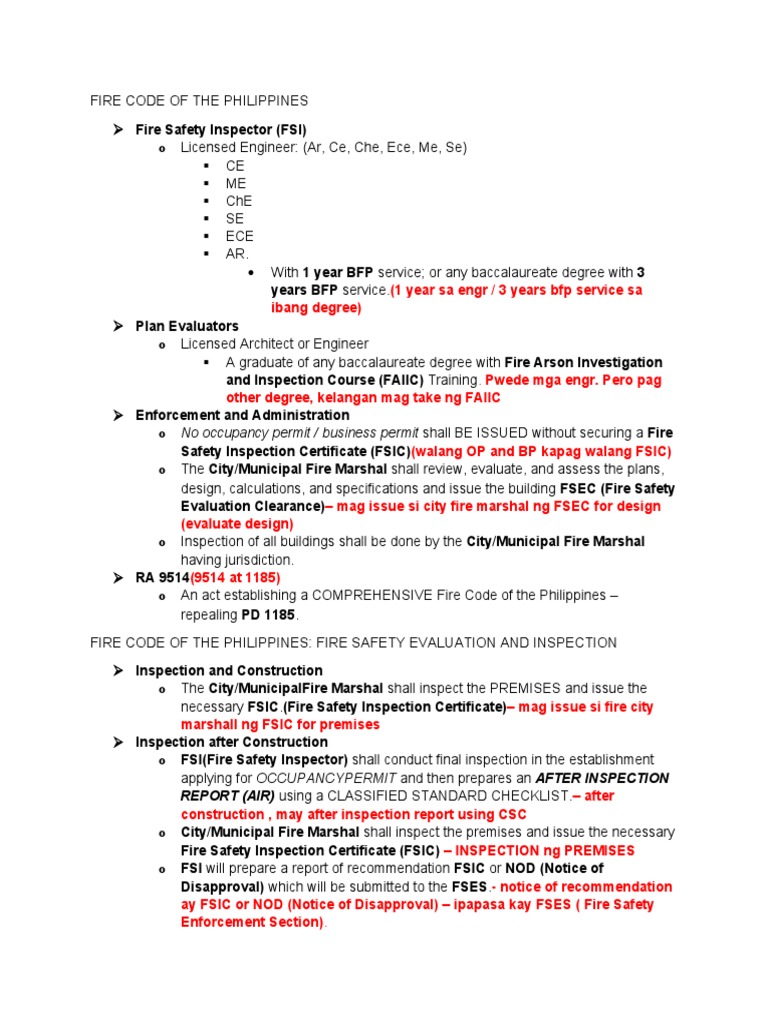 Fire Code Review and Safety Guidelines | PDF | Fire Sprinkler System ...