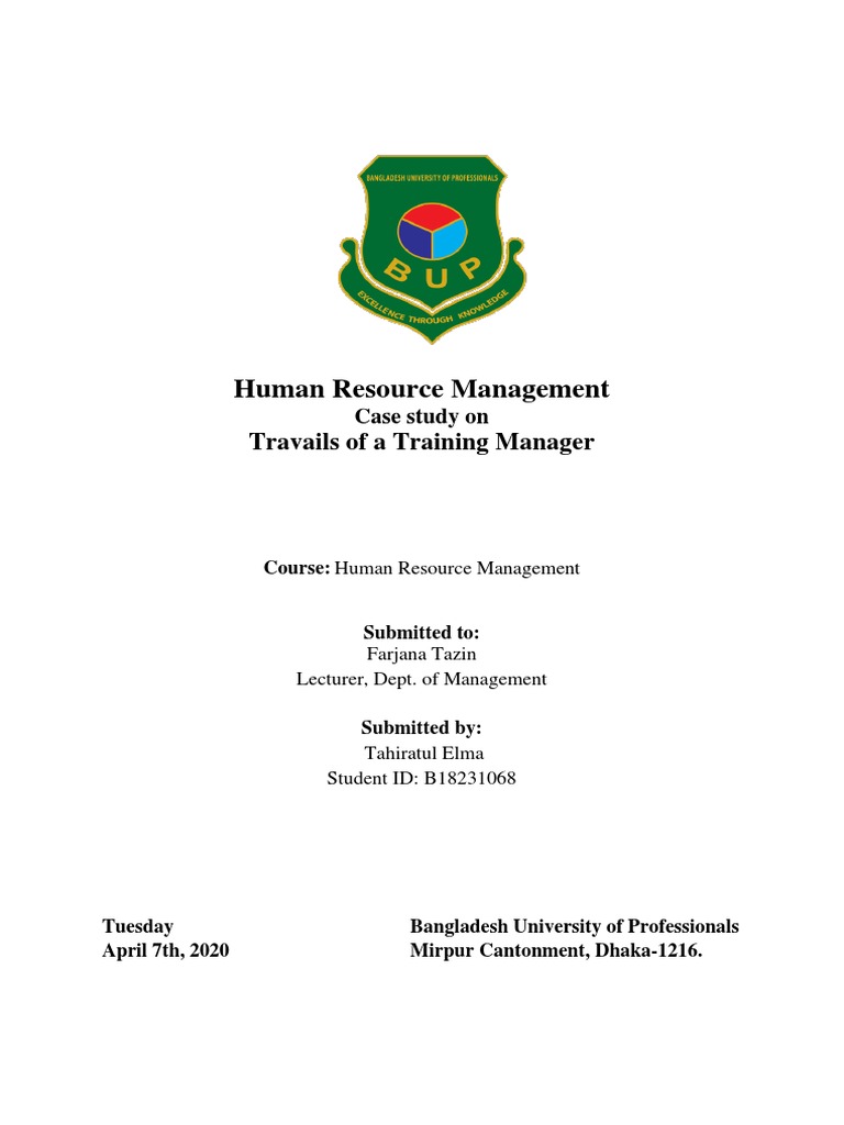 Human Resource Management Travails of A Training Manager Download