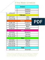 Star of The Week Schedule Final