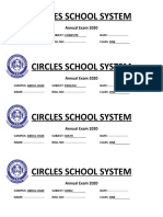 Circles School System: Annual Exam 2020