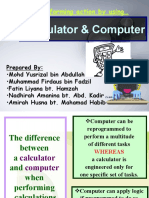 Means of performing calculations using calculators and computers