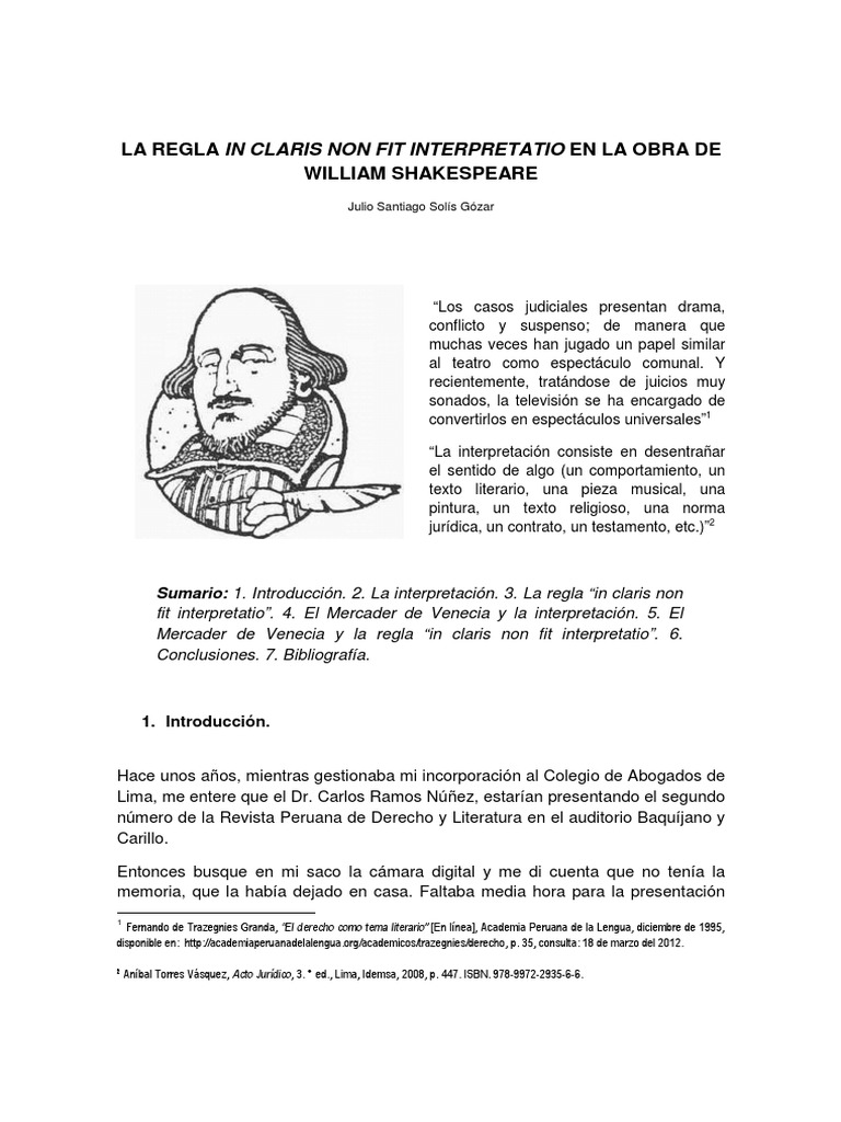 Ensayo La Regla in Claris Non