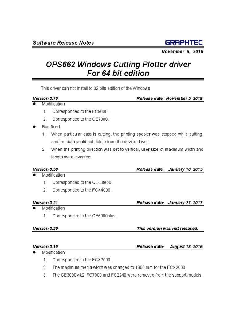 Graphtec Cutting Plotter Driver Update | PDF | Installation (Computer ...