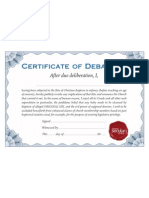 Certificate of de-Baptism