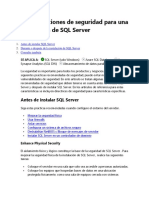 Consideraciones de Seguridad para Una Instalación de SQL Server