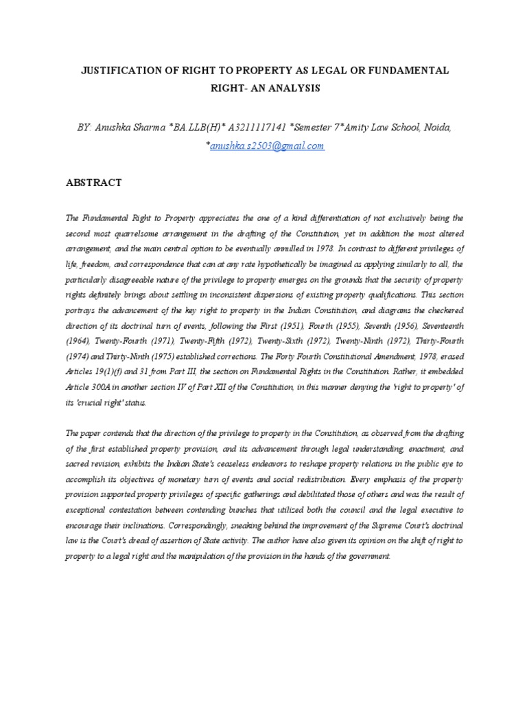 Land Law Project Final PDF Eminent Domain Property
