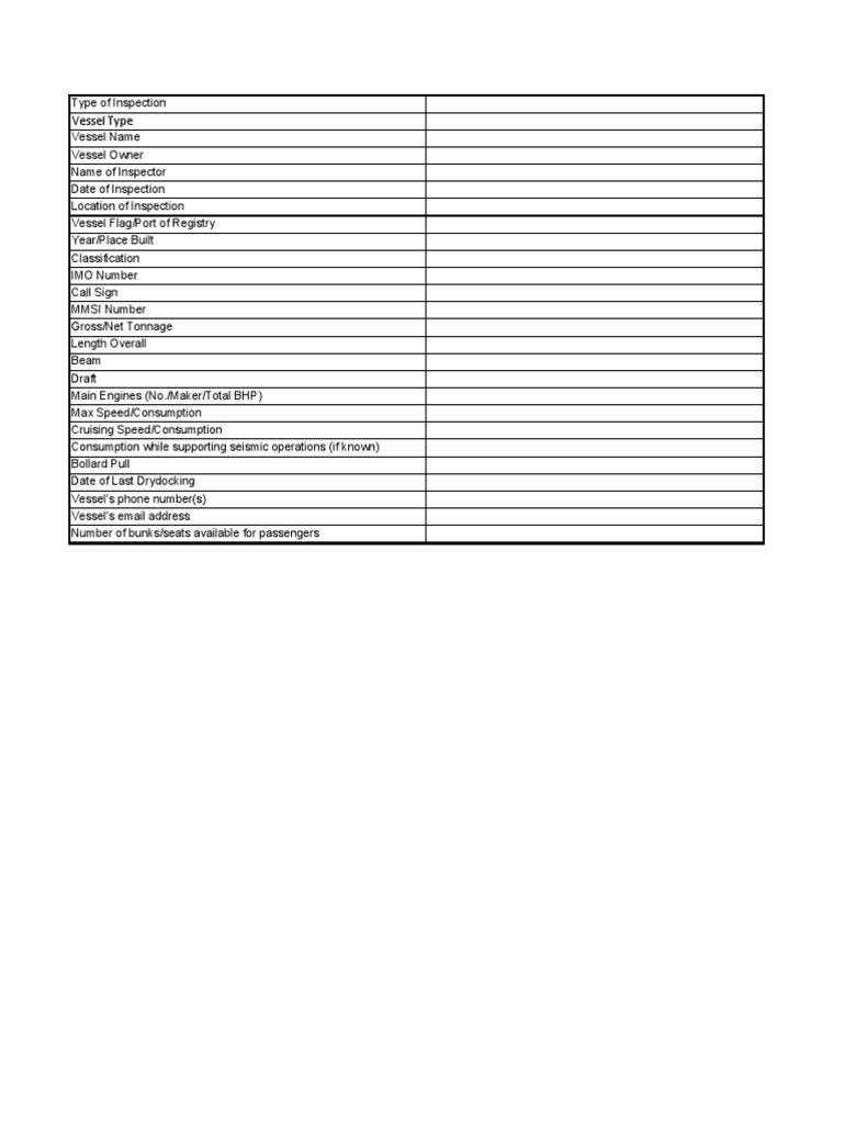 Vessel Inspection Checklist C PDF PDF Ships Water Transport