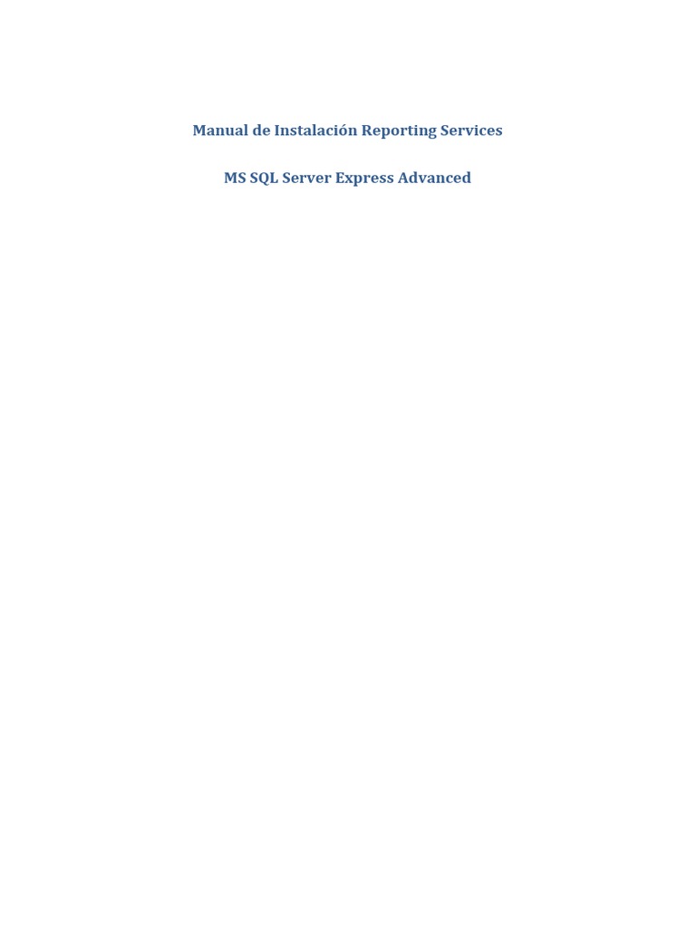 Manual de Instalacion Reporting Services | PDF | Servicios de ...