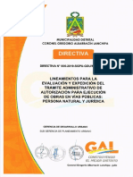 Directiva N°006-2019-Sgpu-Gdu-Mdcgal Obras Publicas Persona Natural y Juridica Planeamiento Urbano