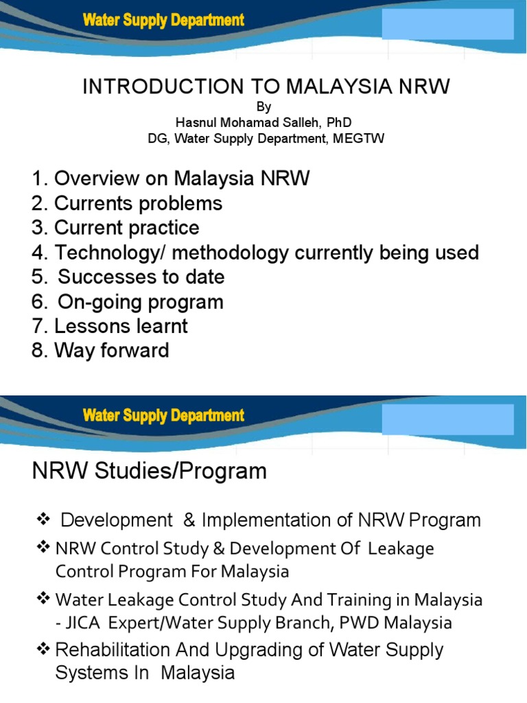 Introduction To Malaysia NRW Water Supply Dept. Download Free PDF