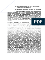 Contrato de Arrendamiento de Un Lote de Terreno para Cultivo de Arroz