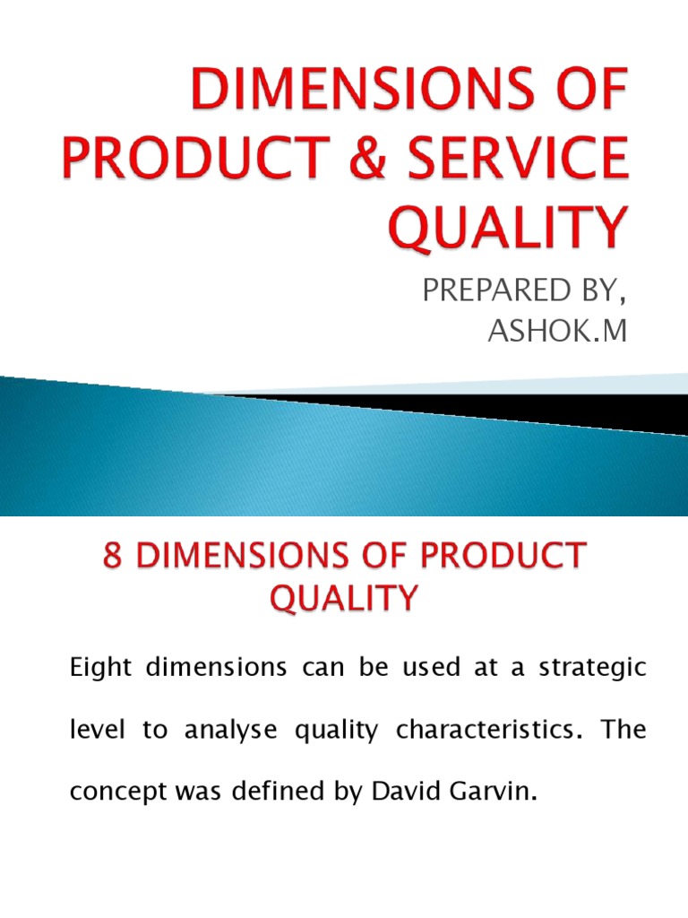 Product and Service Quality Dimensions | PDF