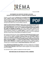 20.06.04. Comunicado REMA. Dictamen Adularia Exploración