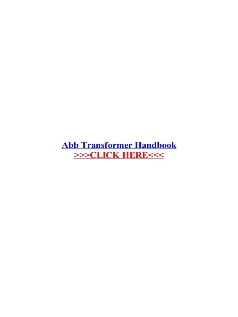 Abb Transformer Handbook PDF Transformer Manufactured Goods