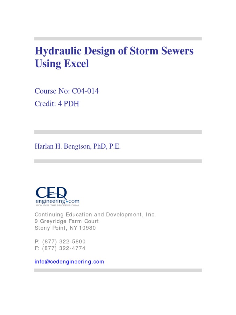 Hydraulic Design of Storm Sewers PDF | PDF | Sanitary Sewer | Surface ...
