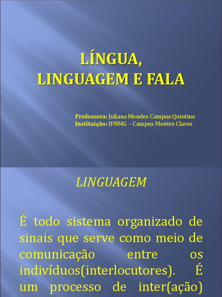 Linguagem, Língua e Fala: Conceitos Essenciais | PDF