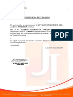 Certificado de Trabajo Gabriel Rodriguez, Enrique Valdemar