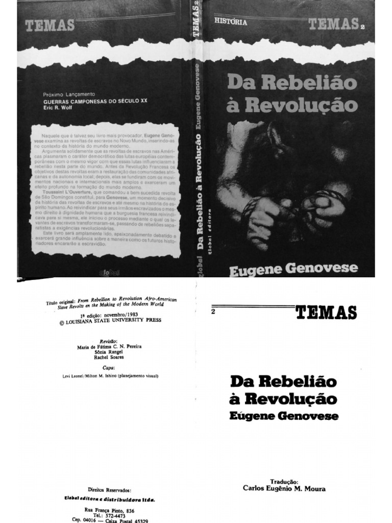 Eugene D. Genovese - Da RebeliÃ£o Ã€ RevoluÃ§Ã£o-Global (1983) PDF | PDF