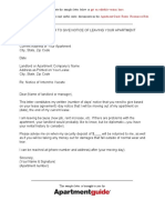 Sample Letter Giving Notice