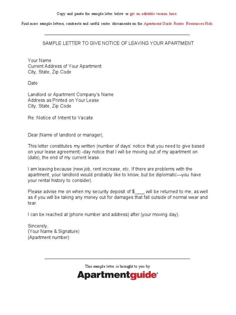 Sample Letter Giving Notice PDF