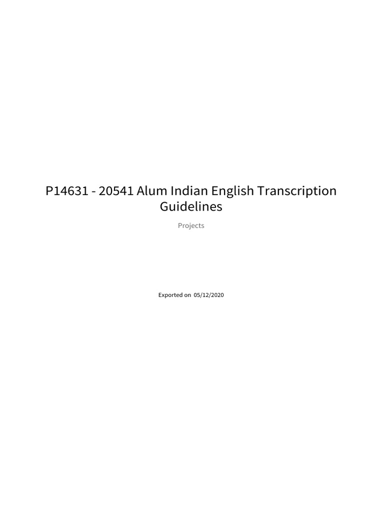 Indian English Transcription Guide | PDF | Punctuation | Acronym