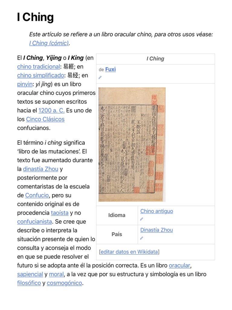 I Ching, Wiki Mitos y Leyendas