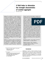 A Field Index To Determine The Strength Characteristics of Crushed Aggregate