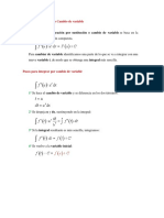 Método de sustitución o cambio de variable para integrales