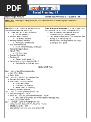 sprint plan 5