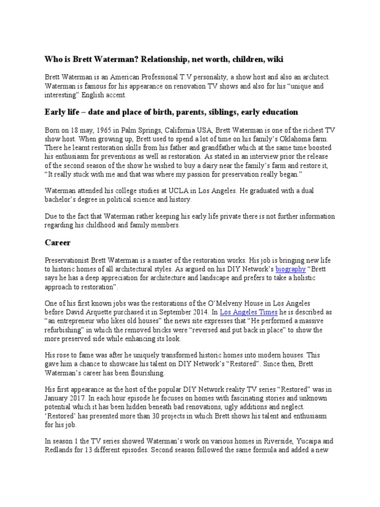 Who Is Brett Waterman Partner? Unveiling His Personal Life and Relationships