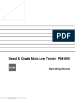 Seed & Grain Moisture Tester PM-600: Operating Manual