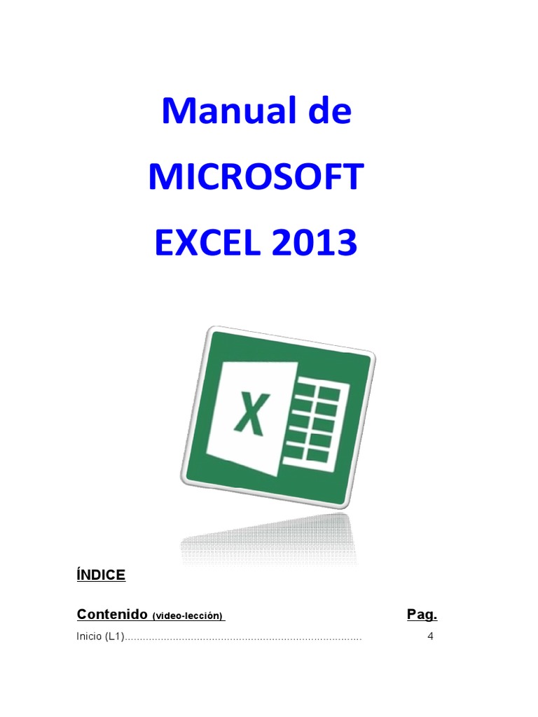 Manual - Excel2013 Descarga | PDF | Hoja de cálculo | Microsoft Excel