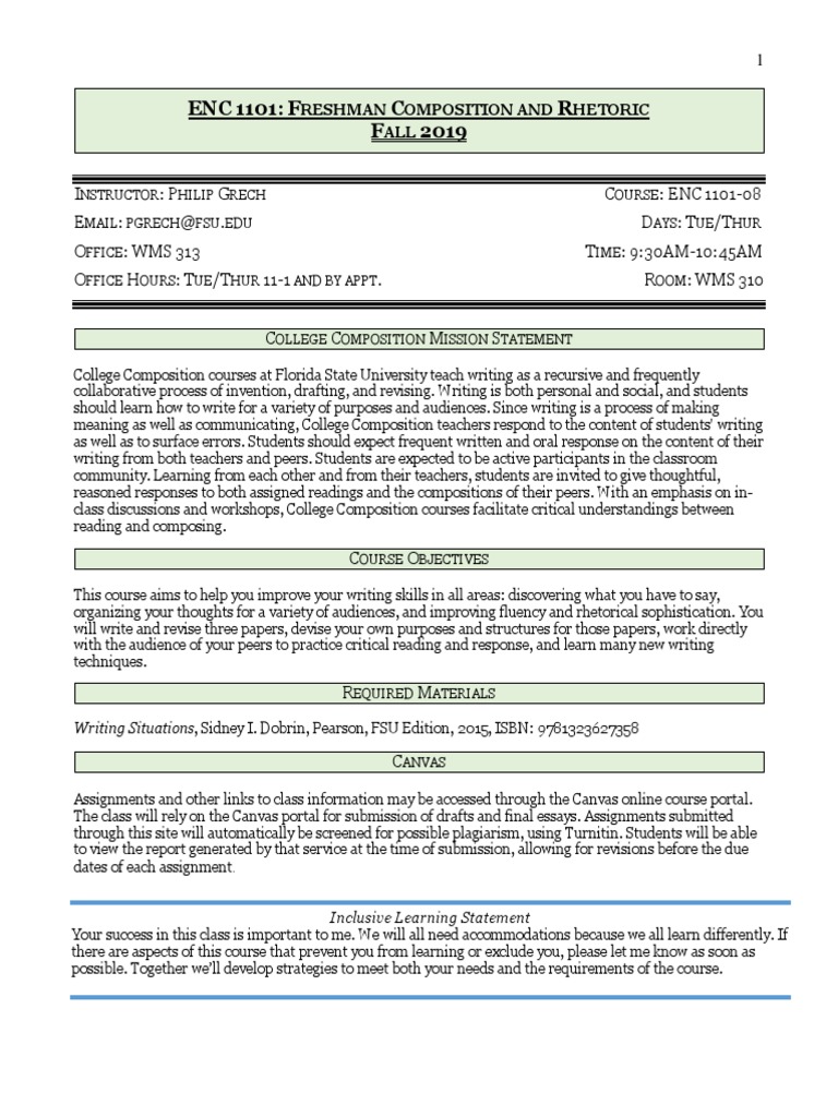 Freshman Composition and Rhetoric Fall 2 PDF | PDF | Essays | Plagiarism