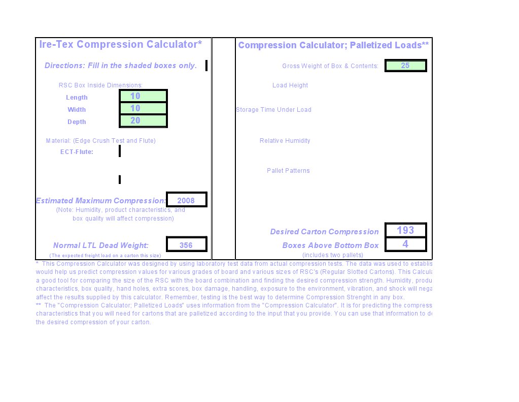 Pallet Load Compression Calculator | PDF | Computers