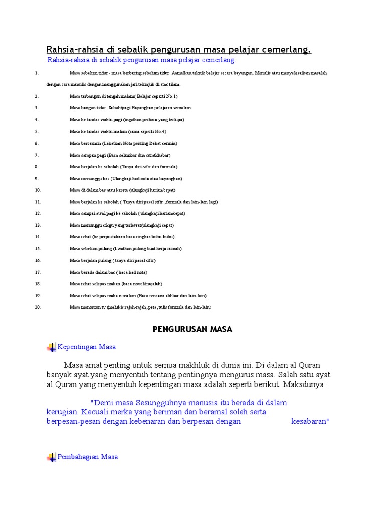 Tips Persediaan Menghadapi Peperiksaan Pdf