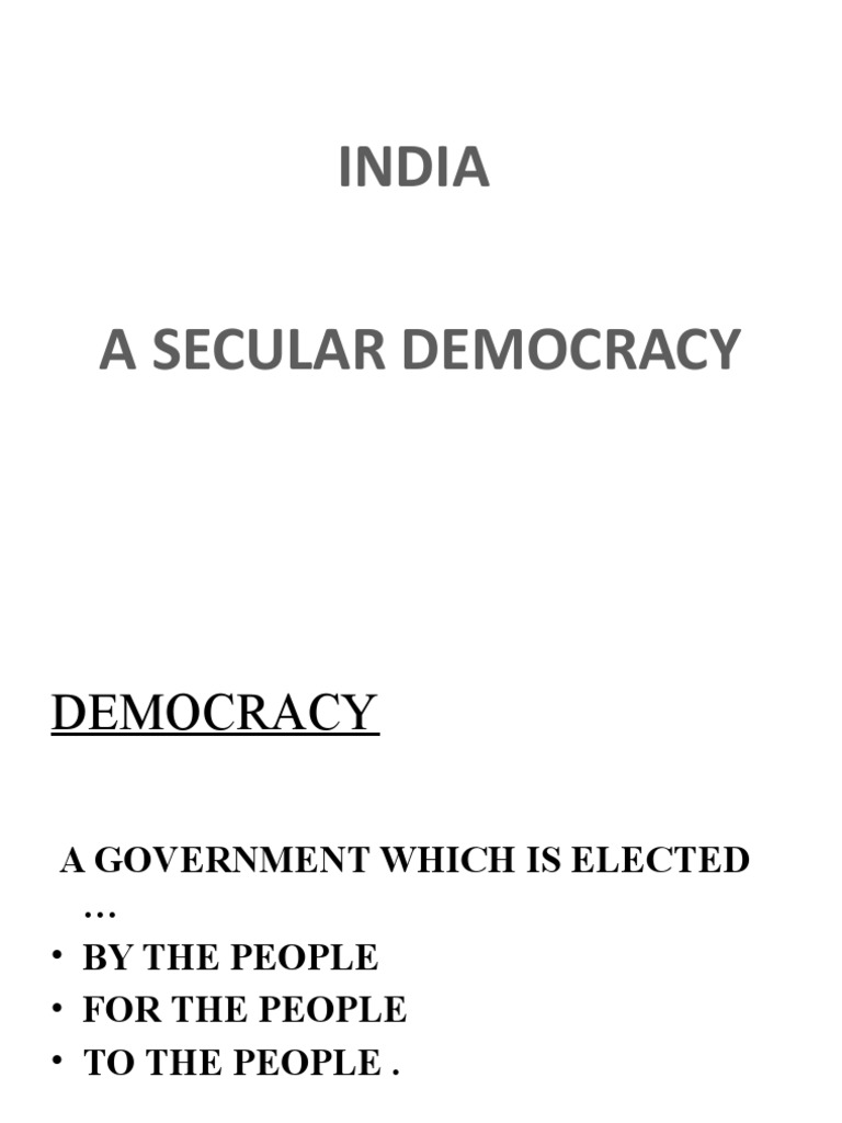 India A Secular Democracy | PDF | Secularism | Caste