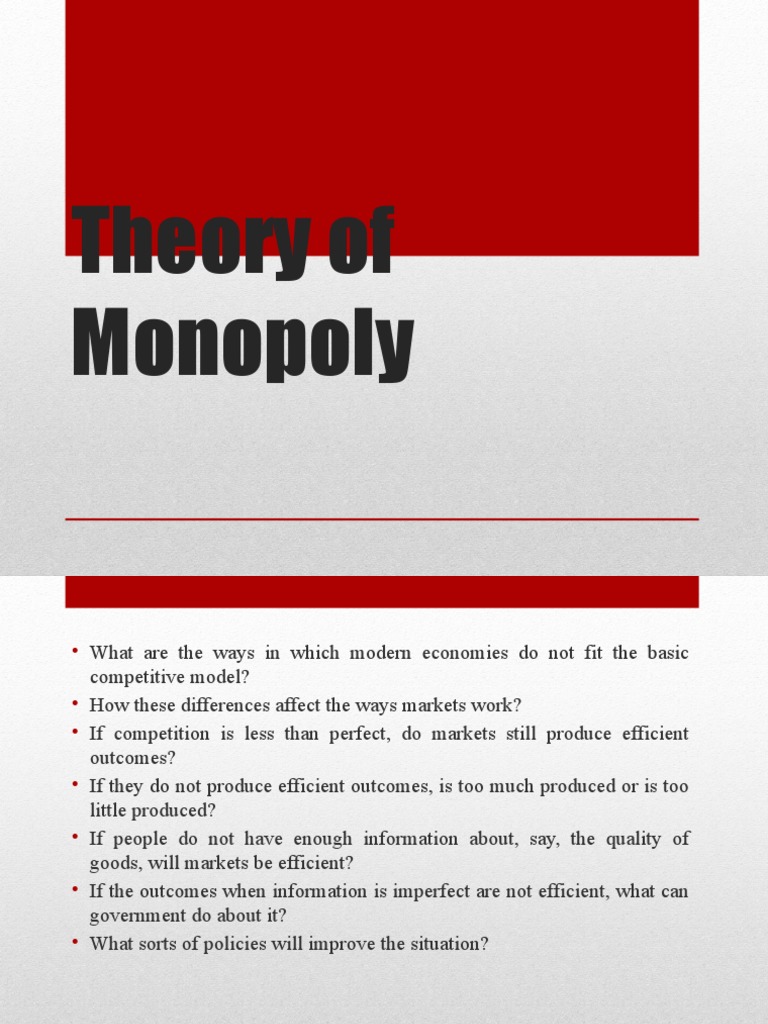 Theory Of Monopoly Pdf Monopoly Profit Economics