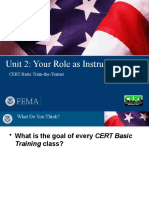 Unit 2: Your Role As Instructor: CERT Basic Train-the-Trainer