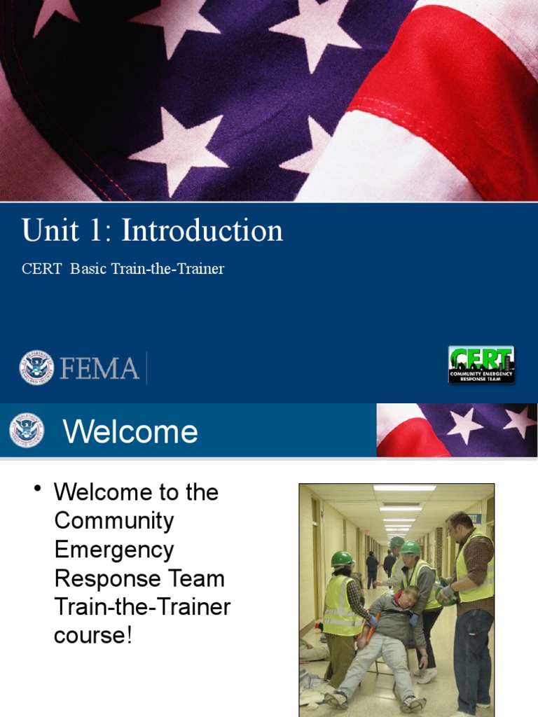 Unit 1: Introduction: CERT Basic Train-the-Trainer | PDF | Emergency ...