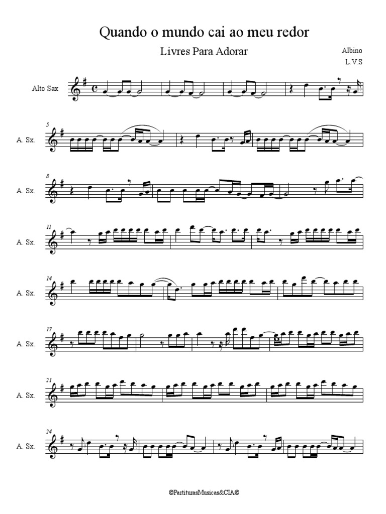 Quando o Mundo Cai Ao Meu Redor (COMPLETO) Sax Alto | PDF